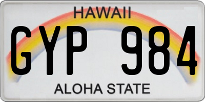 HI license plate GYP984