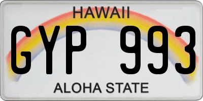 HI license plate GYP993