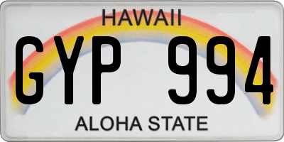 HI license plate GYP994