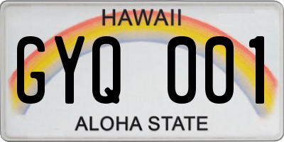 HI license plate GYQ001