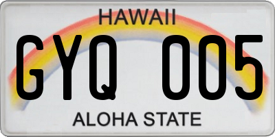 HI license plate GYQ005