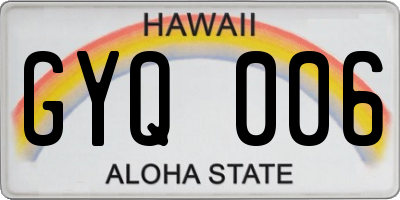 HI license plate GYQ006