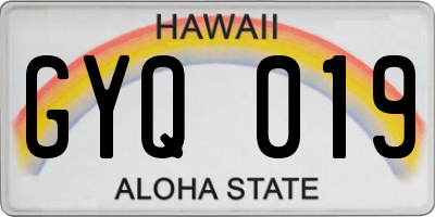 HI license plate GYQ019