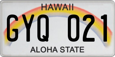 HI license plate GYQ021