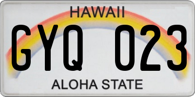 HI license plate GYQ023