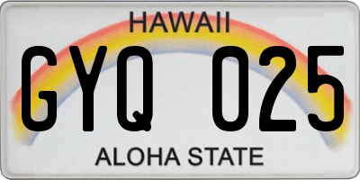 HI license plate GYQ025