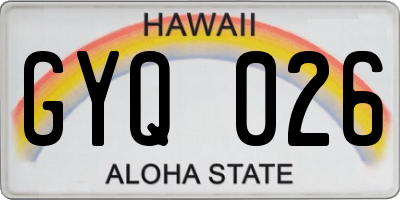 HI license plate GYQ026