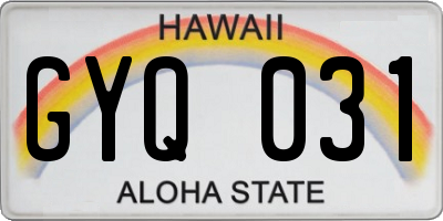 HI license plate GYQ031