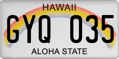 HI license plate GYQ035