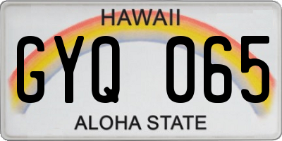 HI license plate GYQ065