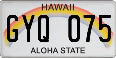 HI license plate GYQ075