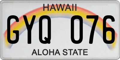HI license plate GYQ076