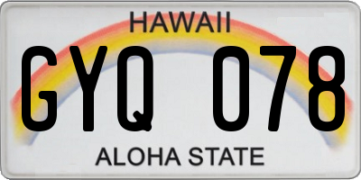 HI license plate GYQ078