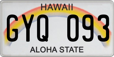HI license plate GYQ093