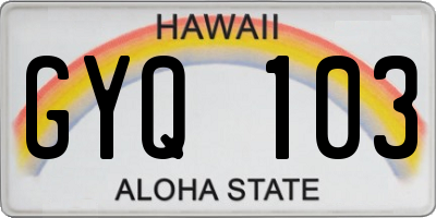 HI license plate GYQ103