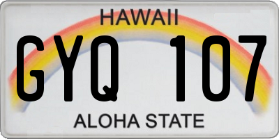 HI license plate GYQ107