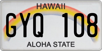 HI license plate GYQ108