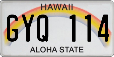 HI license plate GYQ114