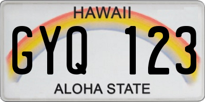 HI license plate GYQ123