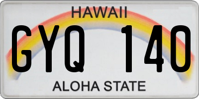 HI license plate GYQ140