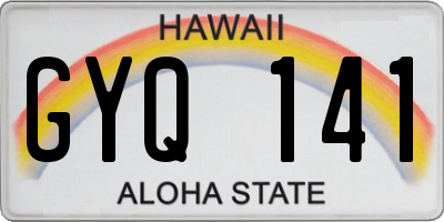 HI license plate GYQ141