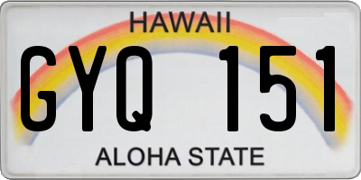 HI license plate GYQ151