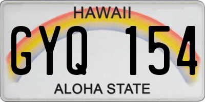 HI license plate GYQ154