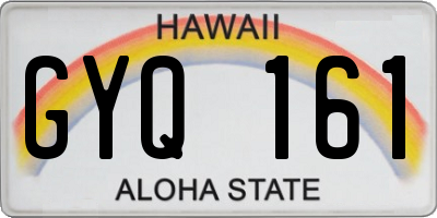 HI license plate GYQ161