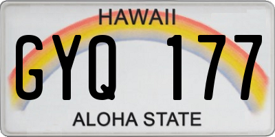 HI license plate GYQ177