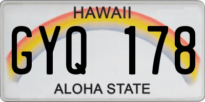 HI license plate GYQ178