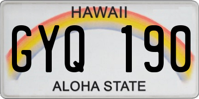 HI license plate GYQ190