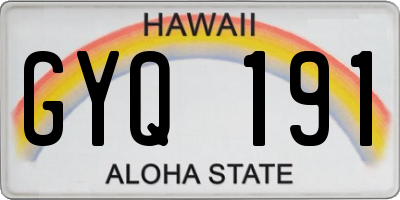 HI license plate GYQ191