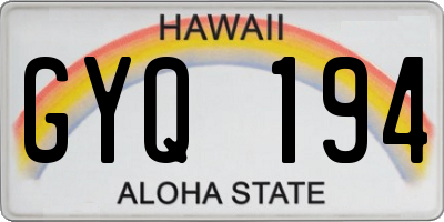 HI license plate GYQ194
