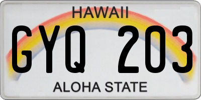 HI license plate GYQ203