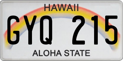 HI license plate GYQ215