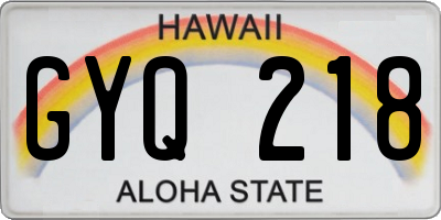 HI license plate GYQ218