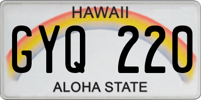 HI license plate GYQ220