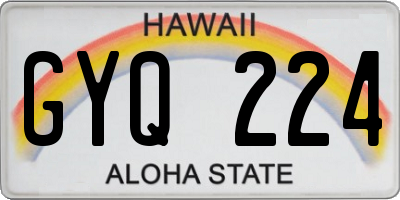 HI license plate GYQ224