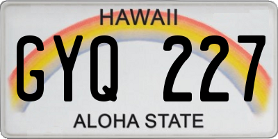 HI license plate GYQ227