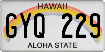 HI license plate GYQ229