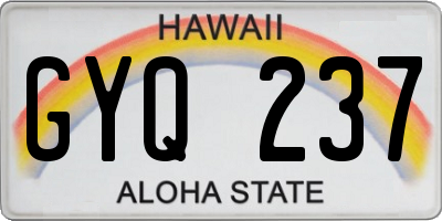 HI license plate GYQ237