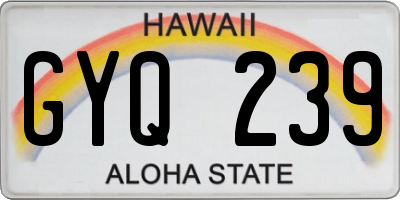 HI license plate GYQ239