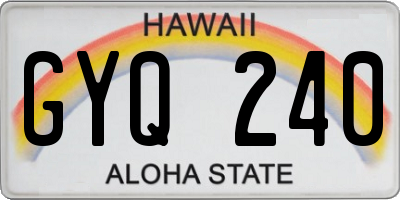 HI license plate GYQ240