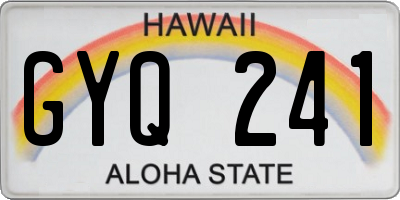 HI license plate GYQ241