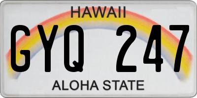 HI license plate GYQ247