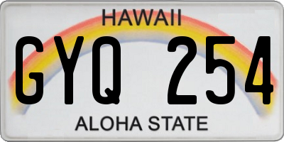 HI license plate GYQ254