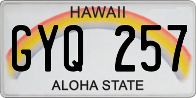 HI license plate GYQ257
