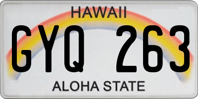 HI license plate GYQ263