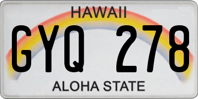 HI license plate GYQ278