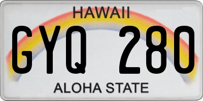 HI license plate GYQ280